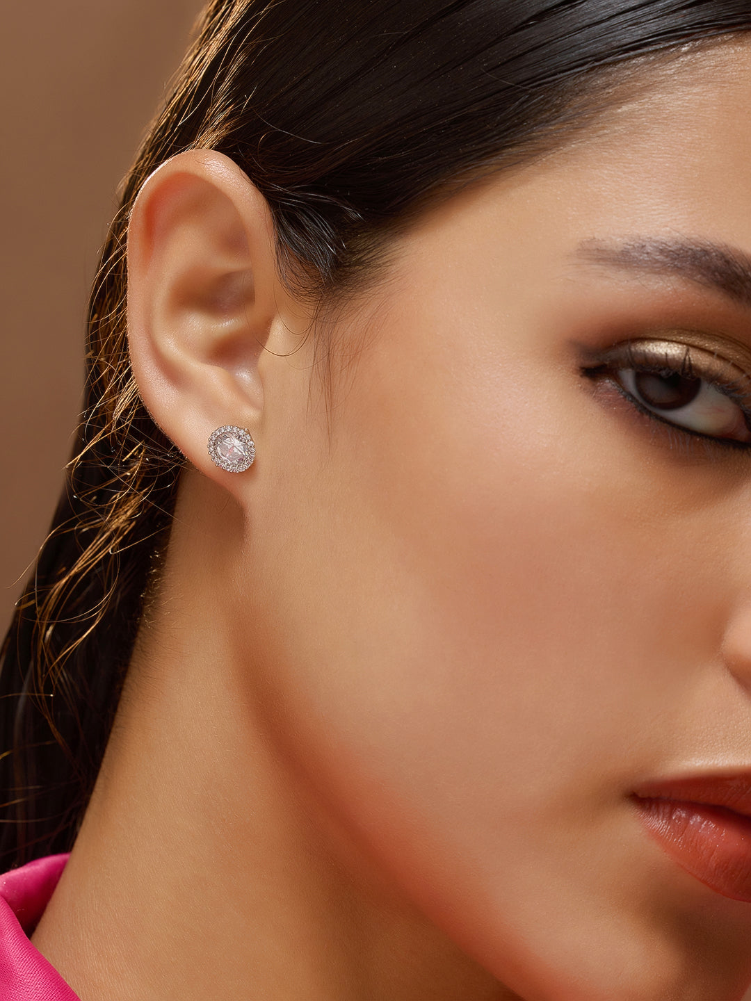 The Mamie Stud Earrings - Crystal Silver-SOHIER6165