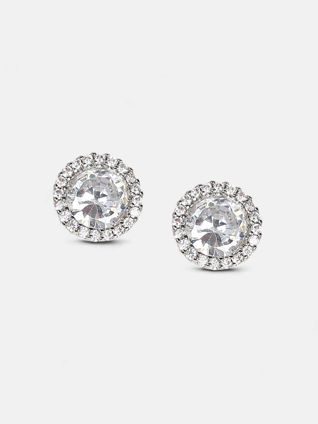 The Mamie Stud Earrings - Crystal Silver-SOHIER6165