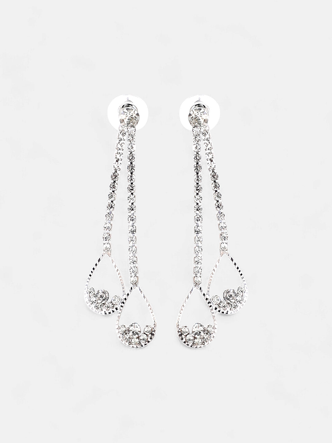 The Eloise Drop Earrings - Crystal Silver-SOHIER6175