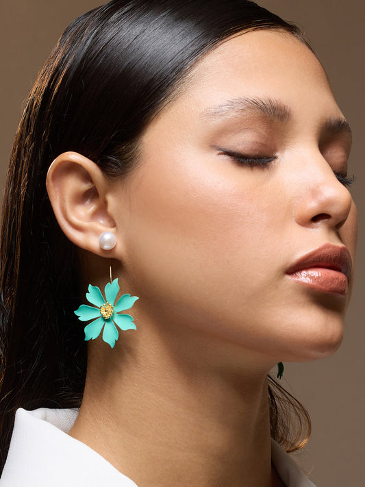 The Fiore Drop Earrings - Sea Green-SOHIER6183
