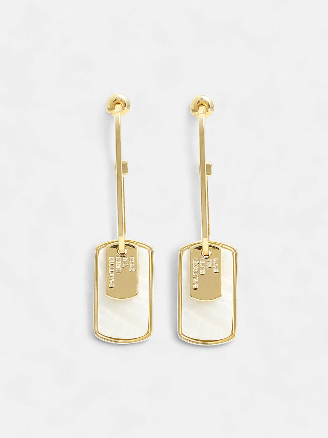 The Tag Drop Earrings - Ivory White-SOHIER6185