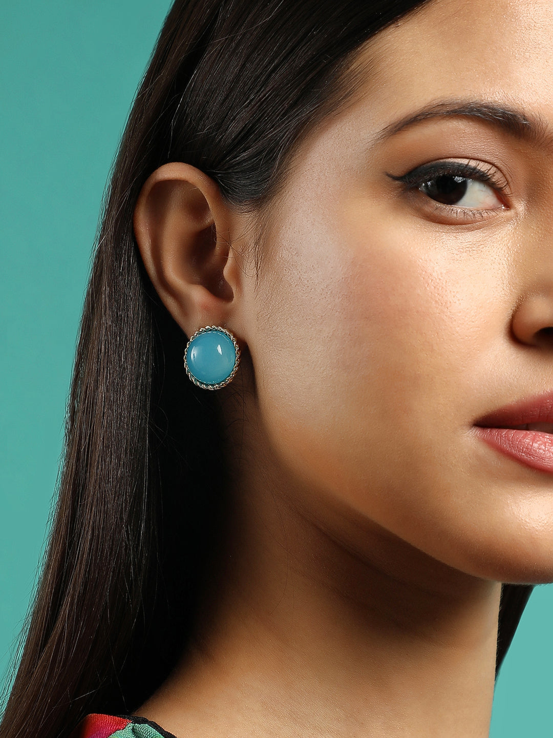 The Santorini Stud Earrings - Azure Blue-SOHIER6261