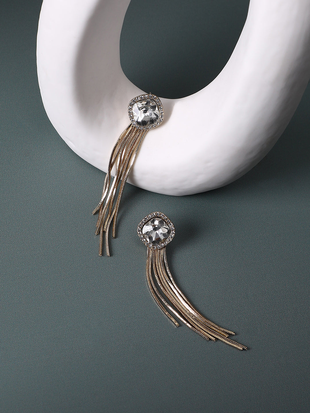 Women's The Curtain Drop Earrings - California Gold