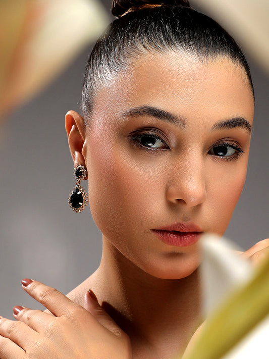 Gold-Plated Alloy Drop Earrings