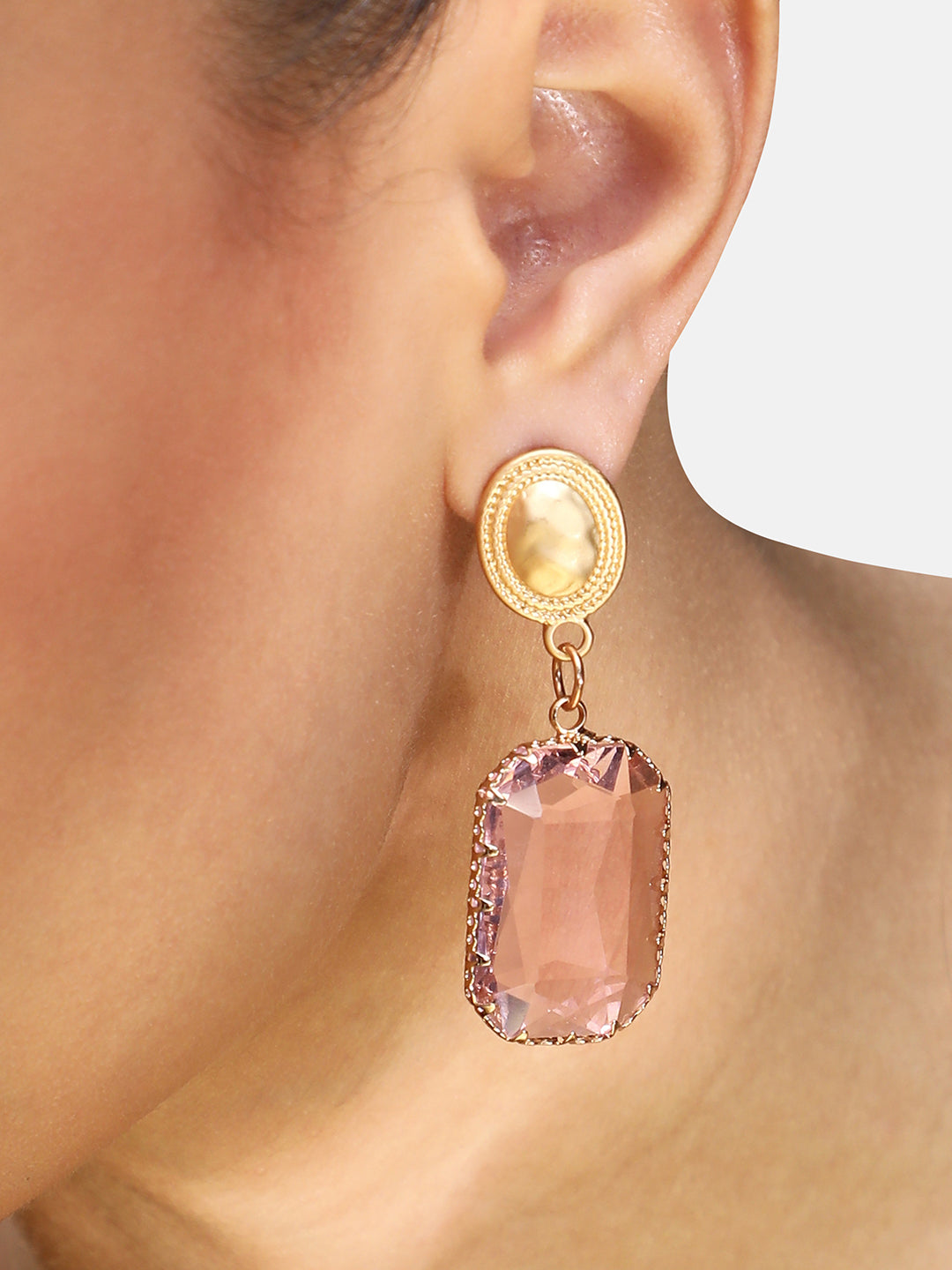 Gold-Plated Artificial Stones Earrings