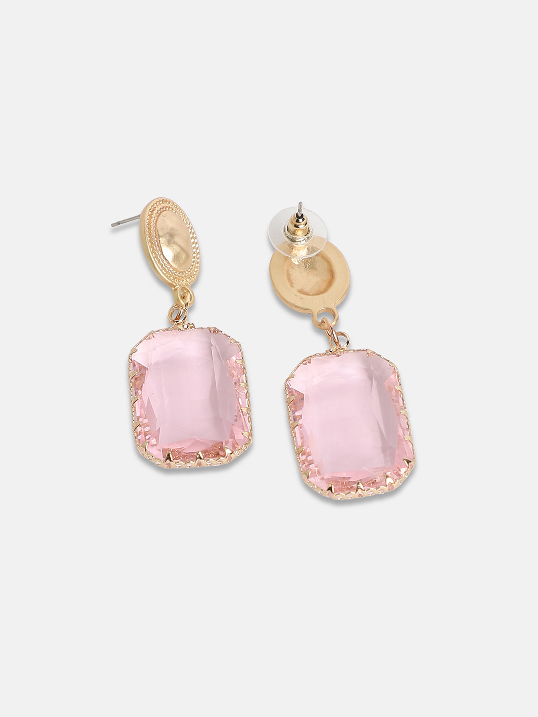 Gold-Plated Artificial Stones Earrings
