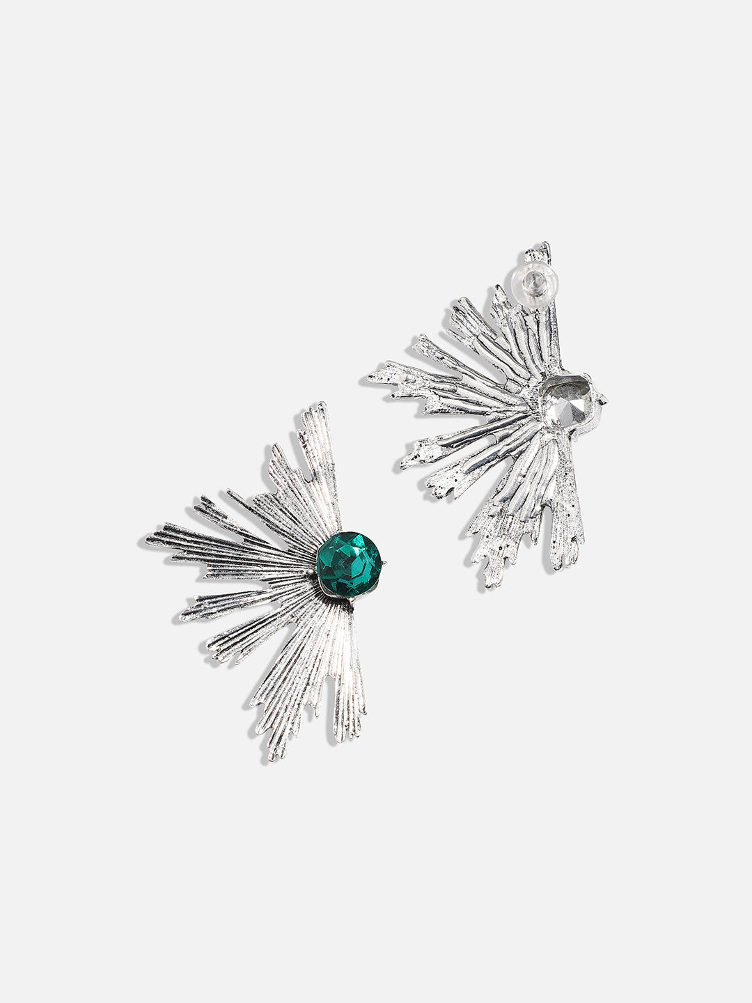 Silver-Plated Oxidised Stud Earrings