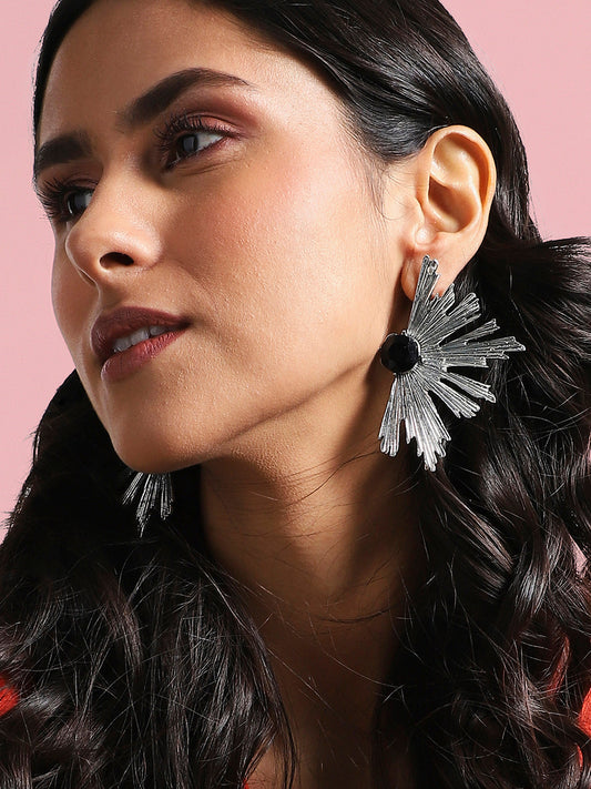 Silver-Plated Contemporary Studs Earrings