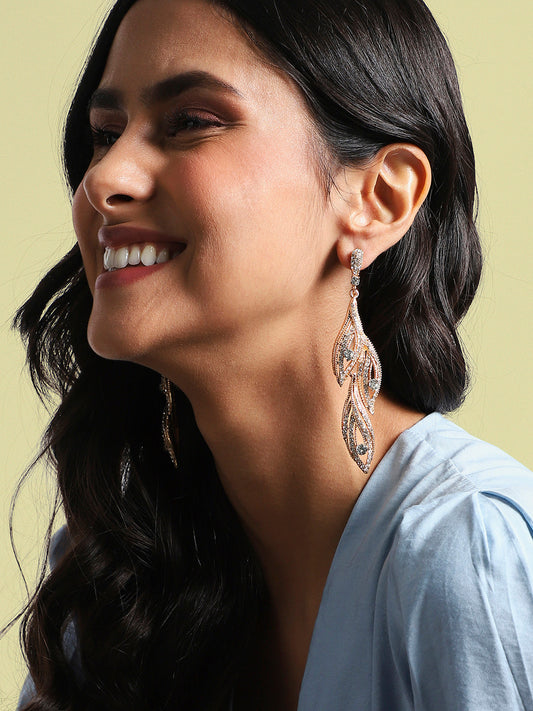 Gold-Plated Contemporary Drop Earrings