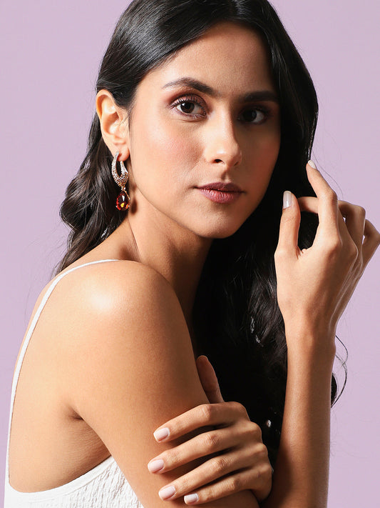 Gold-Plated Contemporary Drop Earrings