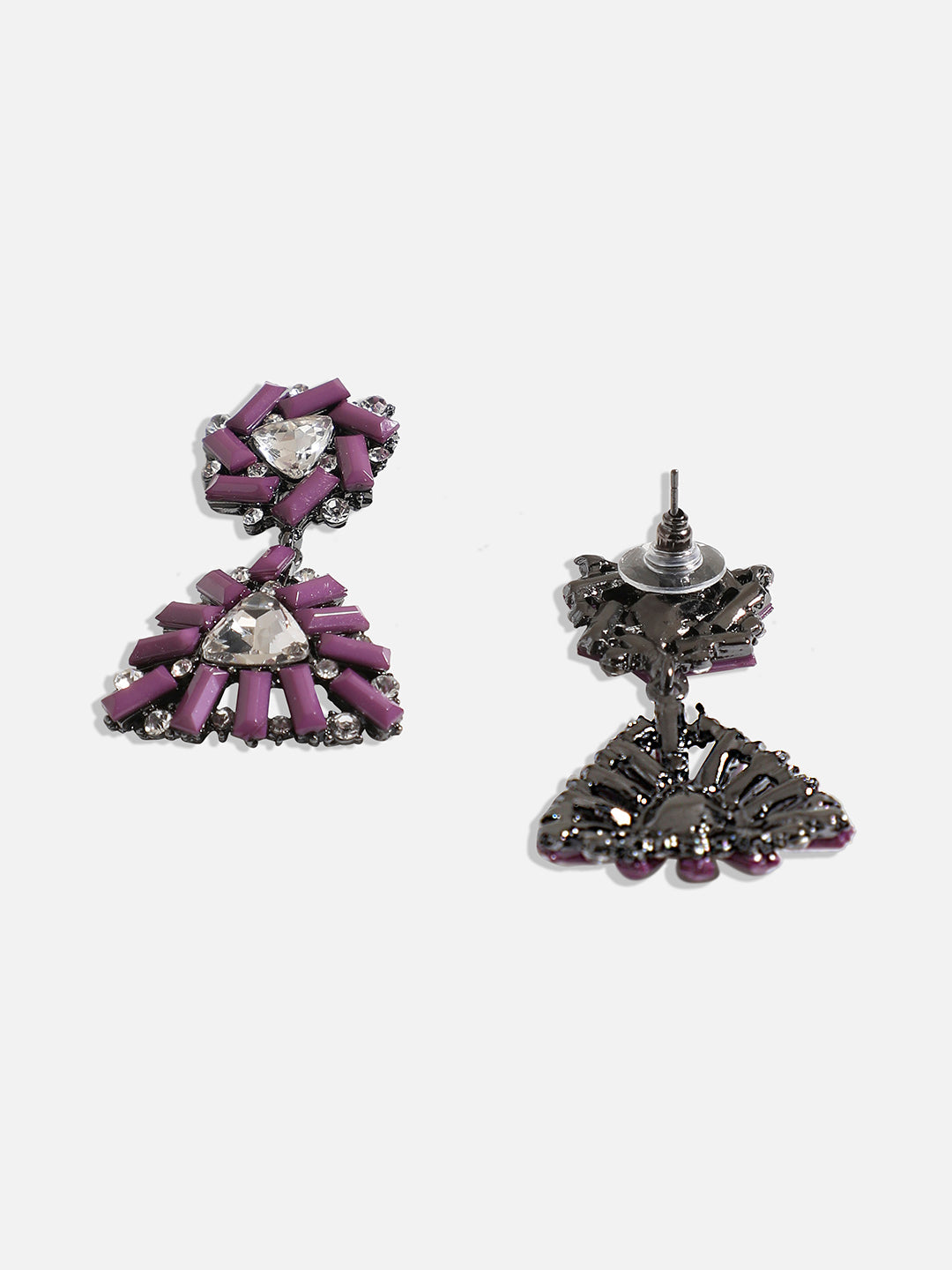Silver-Plated Contemporary Drop Earrings