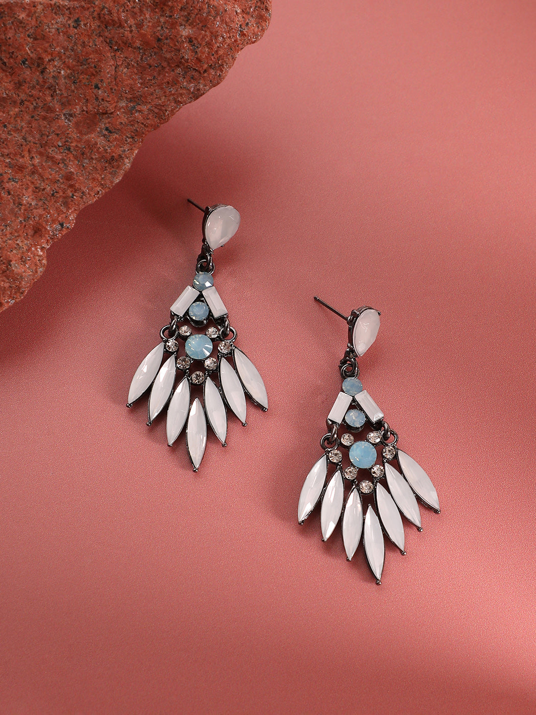 Silver-Plated Contemporary Drop Earrings