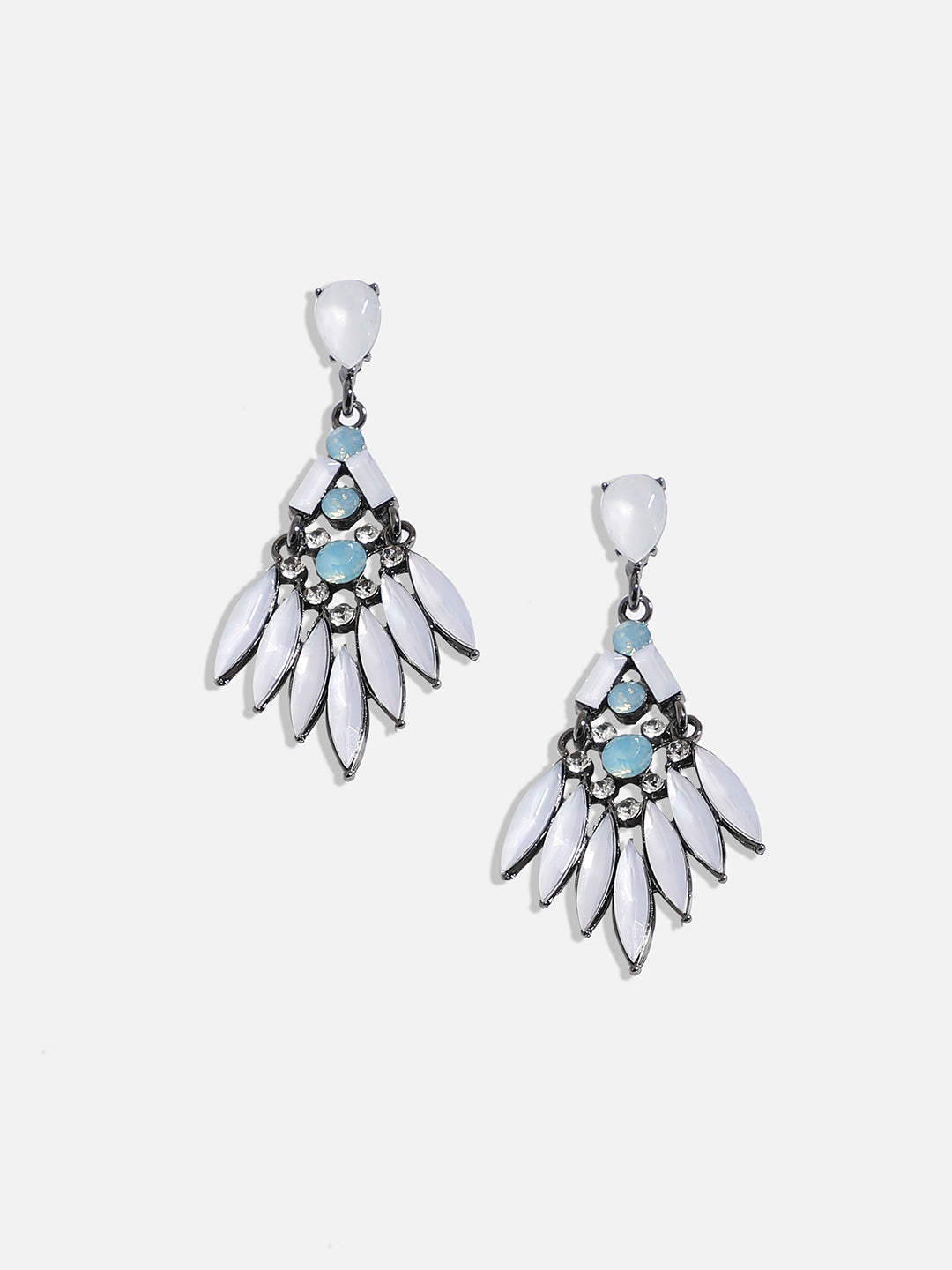Silver-Plated Contemporary Drop Earrings