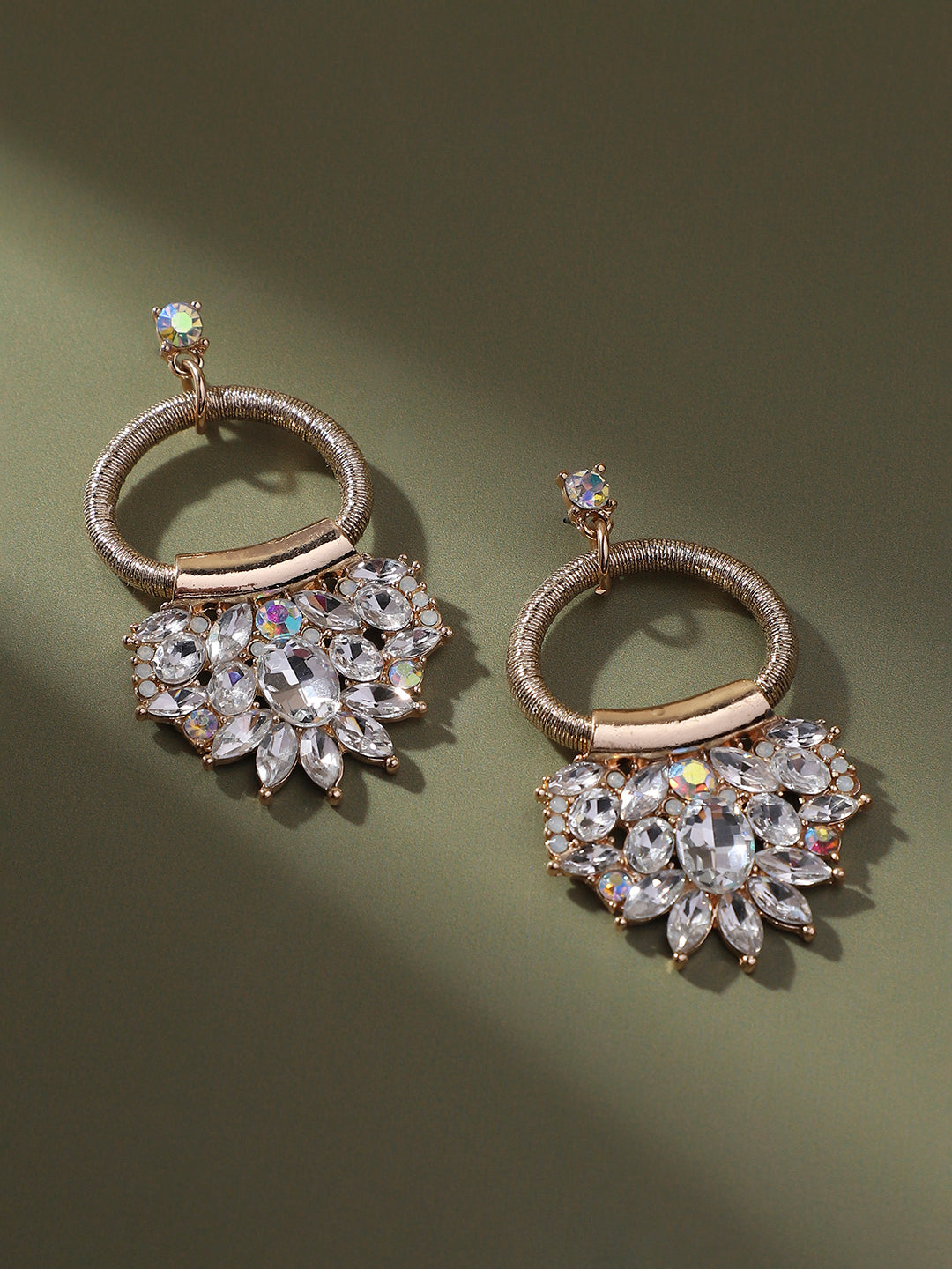 Gold-Plated Contemporary Drop Earrings