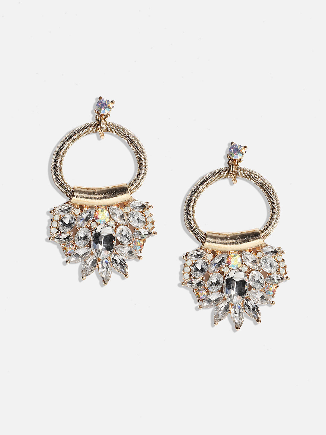 Gold-Plated Contemporary Drop Earrings