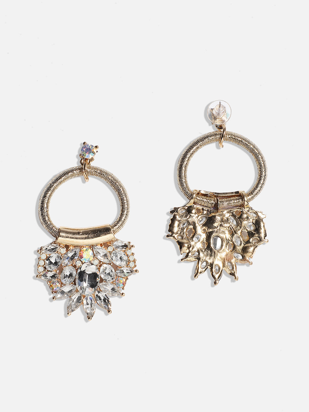 Gold-Plated Contemporary Drop Earrings