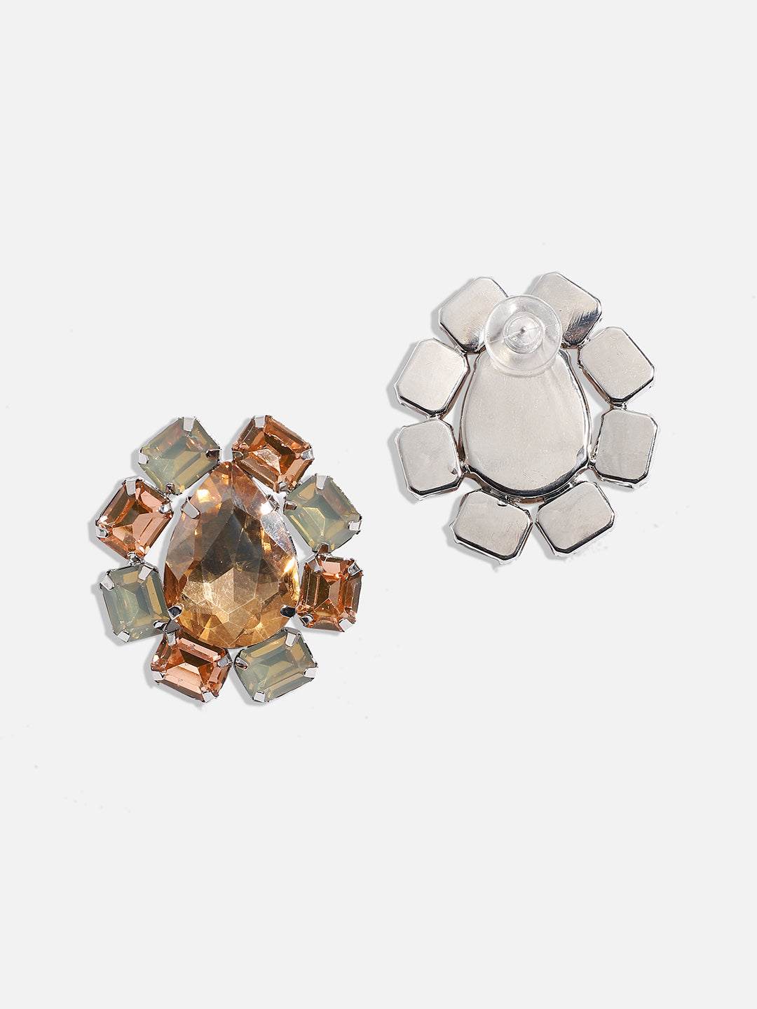 Silver-Plated Contemporary Studs Earrings