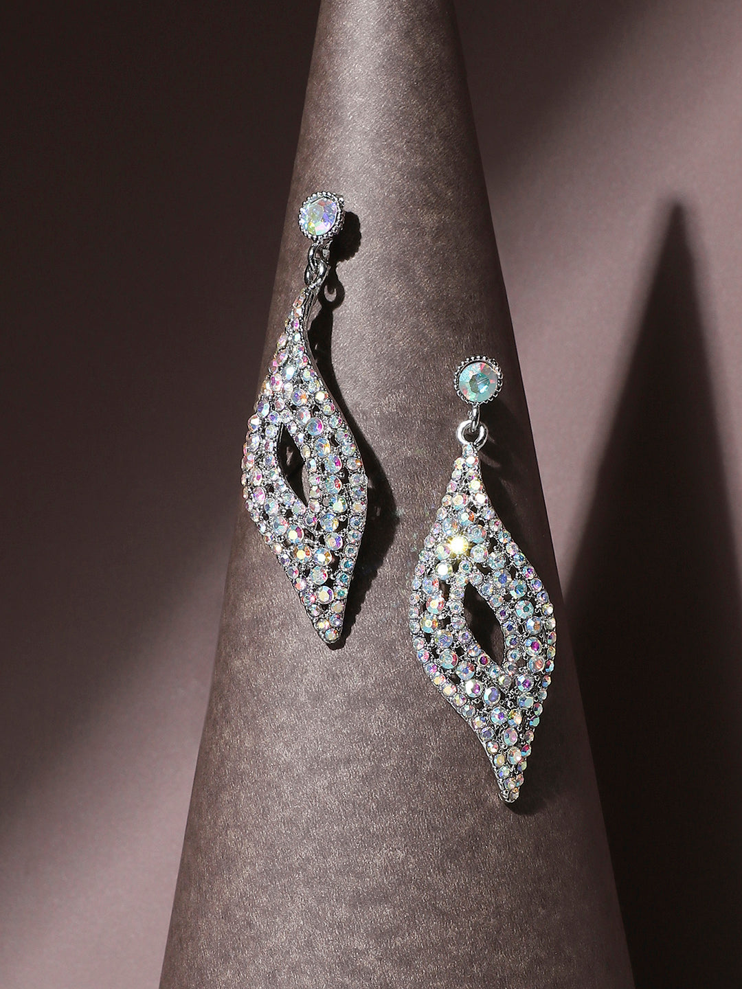 Silver-Plated Contemporary Drop Earrings