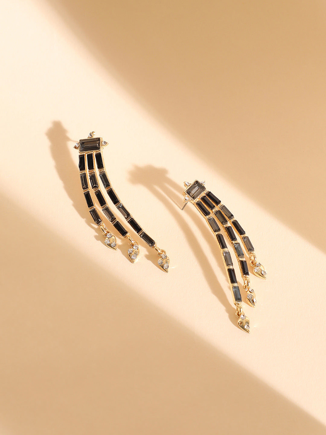 Gold-Plated Contemporary Drop Earrings