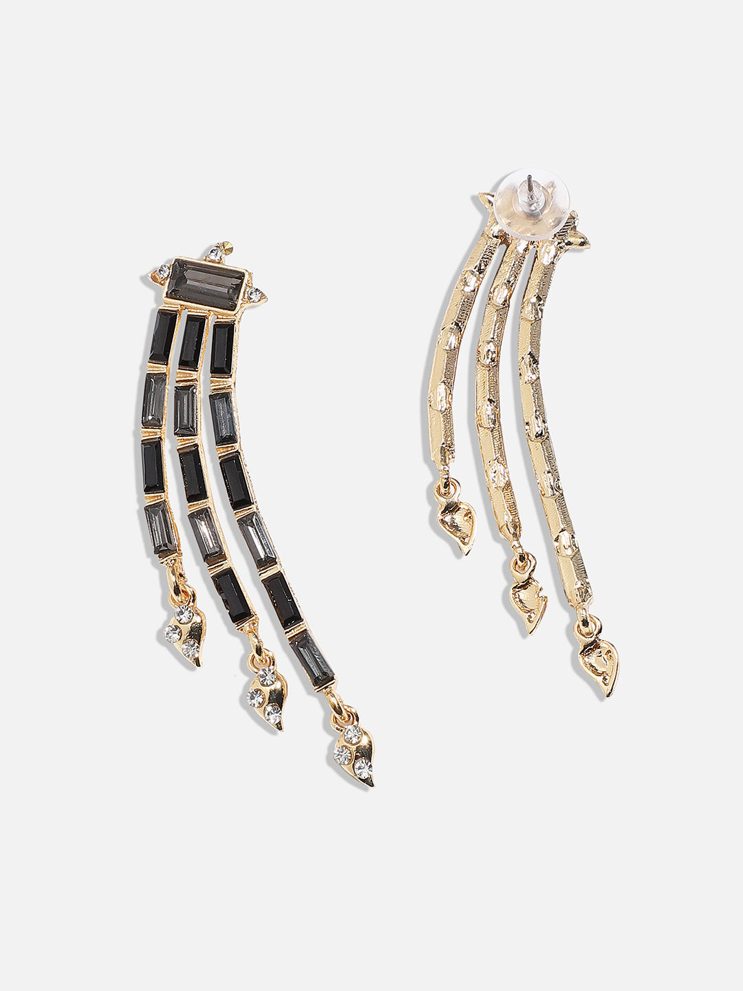 Gold-Plated Contemporary Drop Earrings