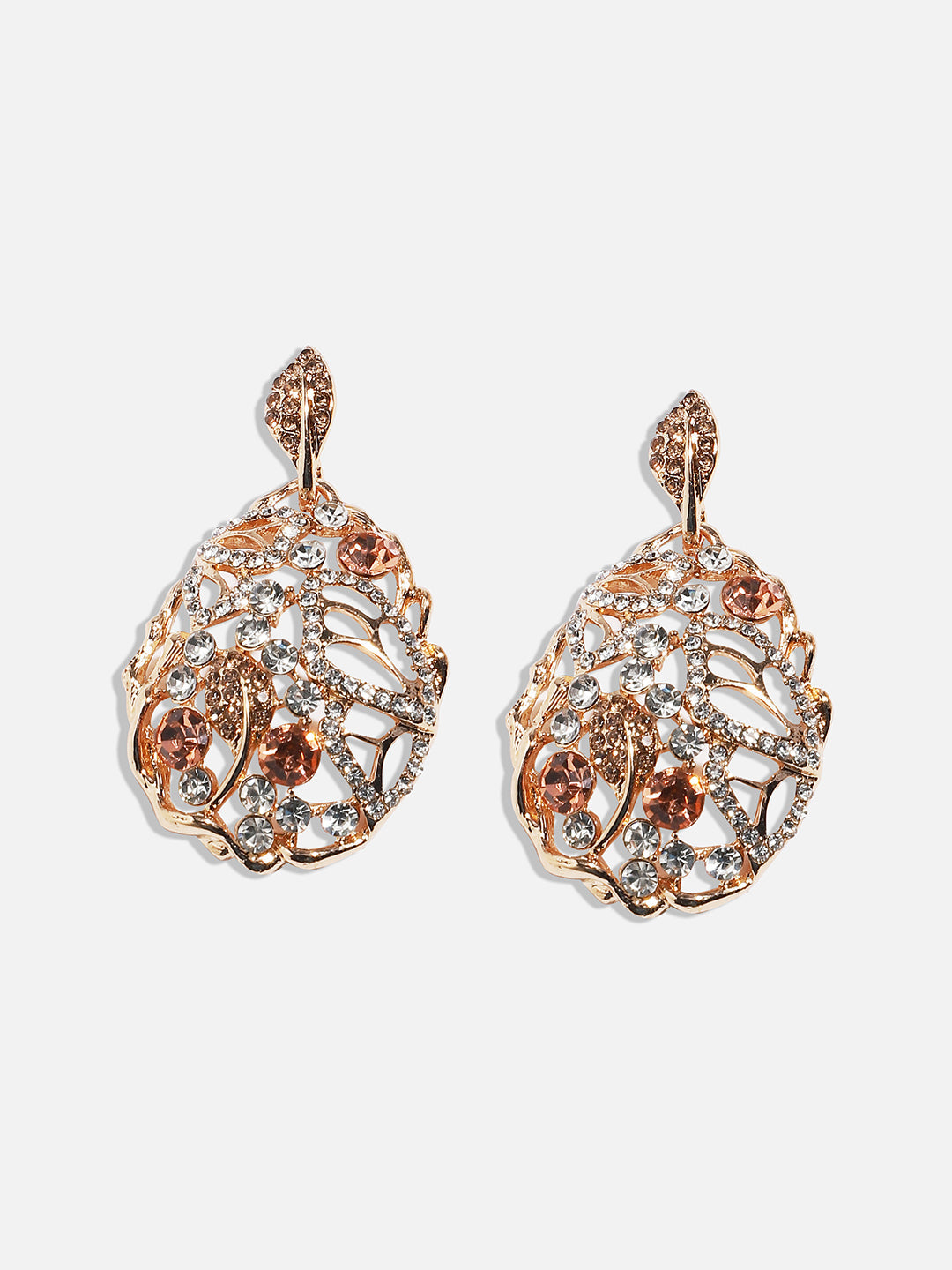 Gold-Plated Contemporary Drop Earrings