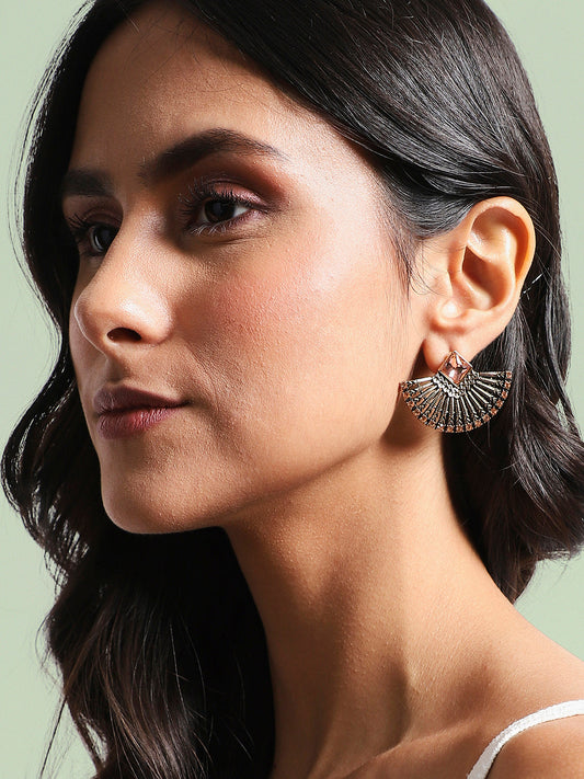 Gold-Plated Contemporary Stud Earrings