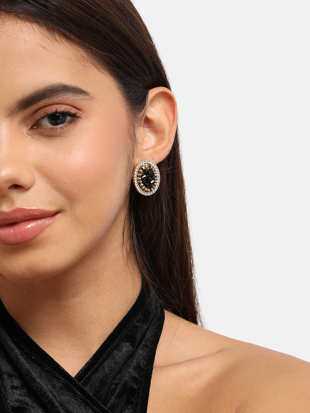 Gold-Plated Contemporary Studs Earrings