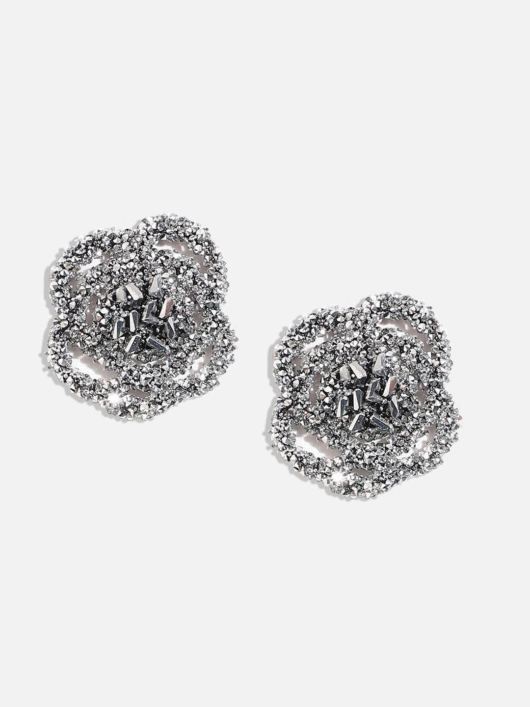 Silver-Plated Contemporary Stud Earrings