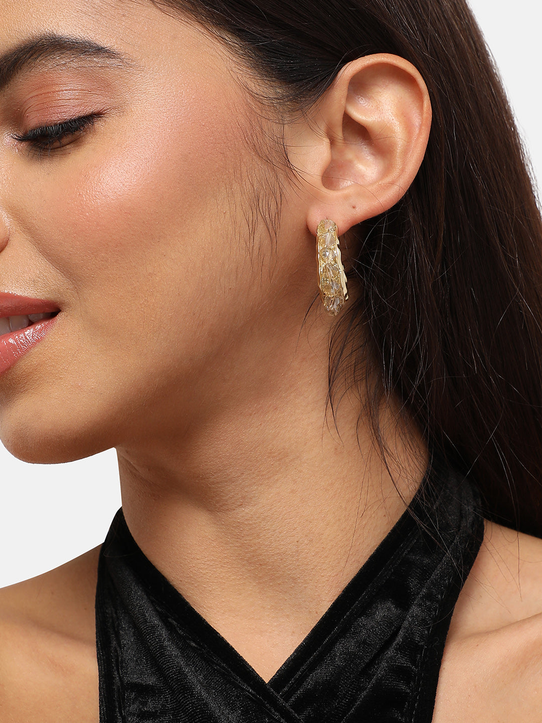 Contemporary Half Hoop Earrings