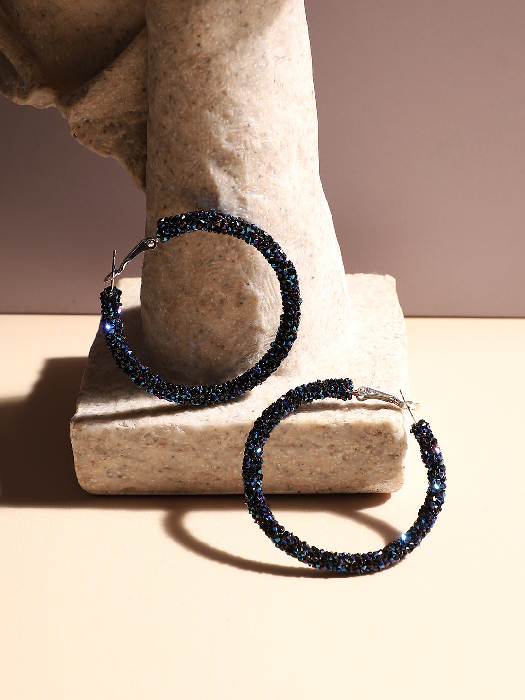 Silver-Plated Contemporary Hoop Earrings