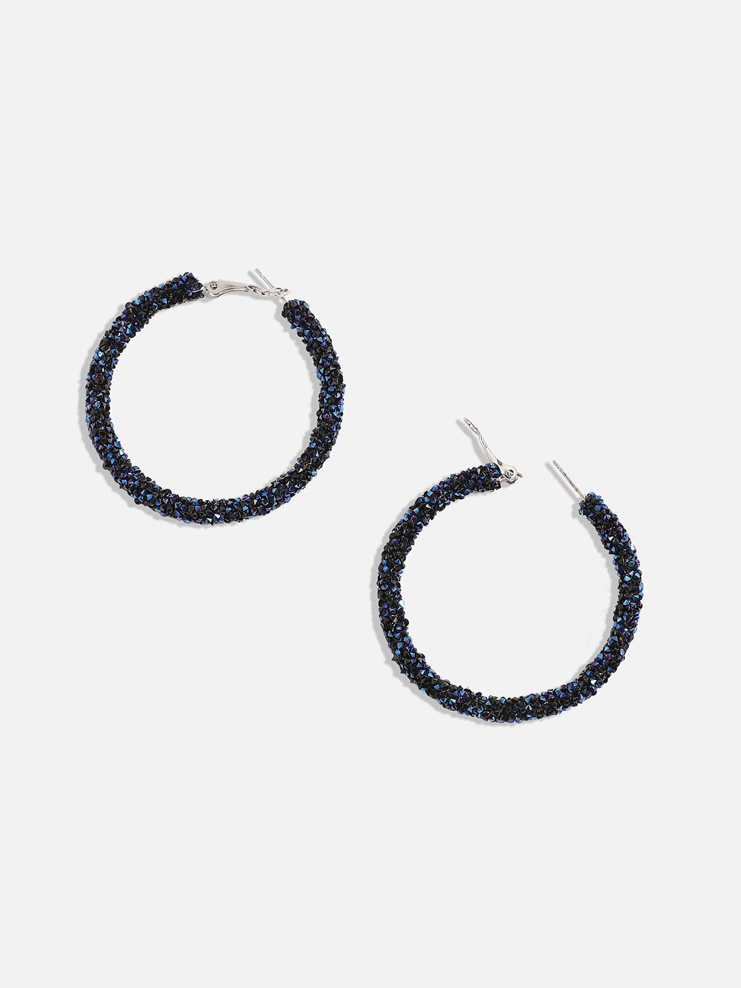 Silver-Plated Contemporary Hoop Earrings
