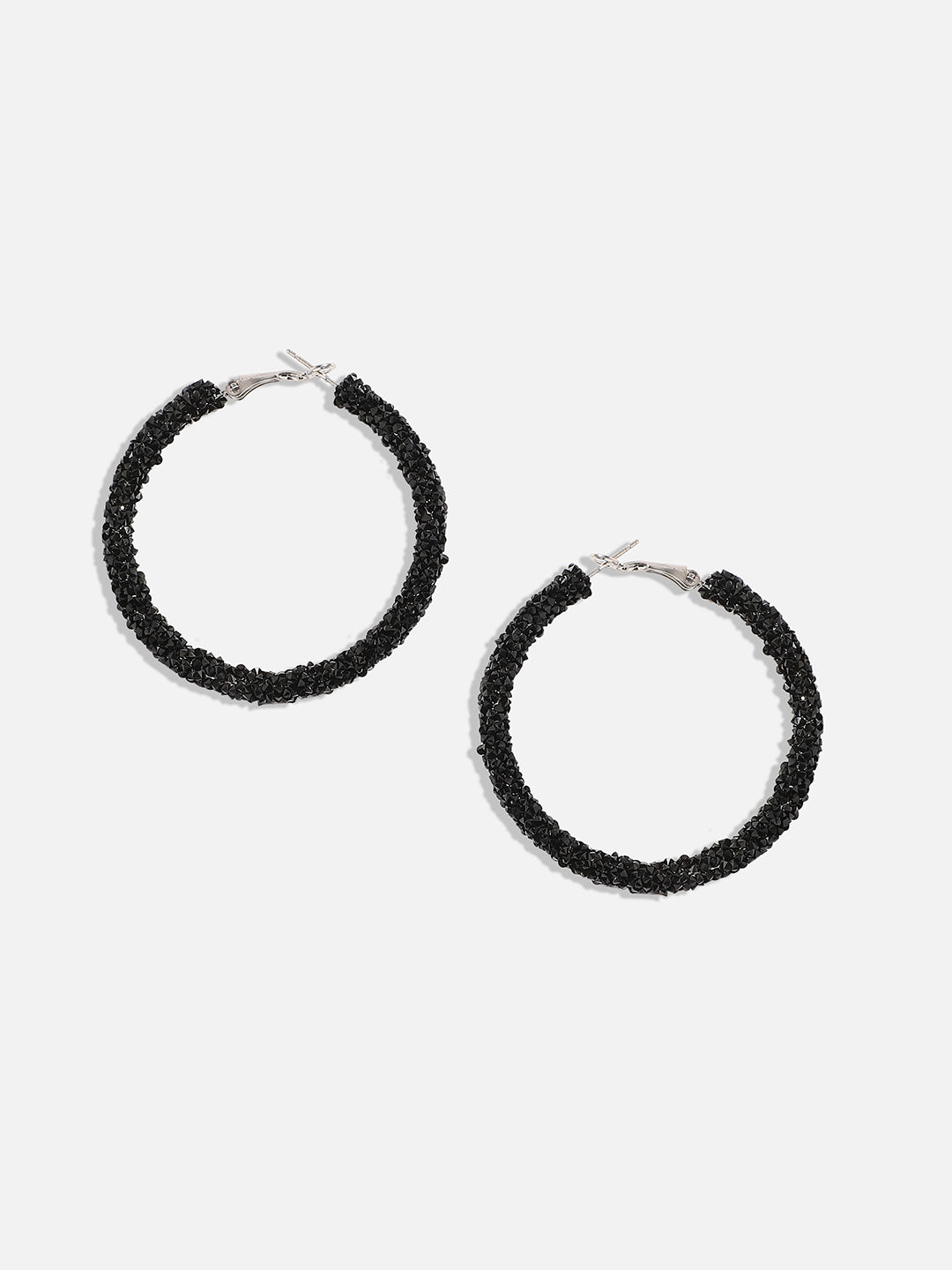 Silver-Plated Contemporary Hoop Earrings