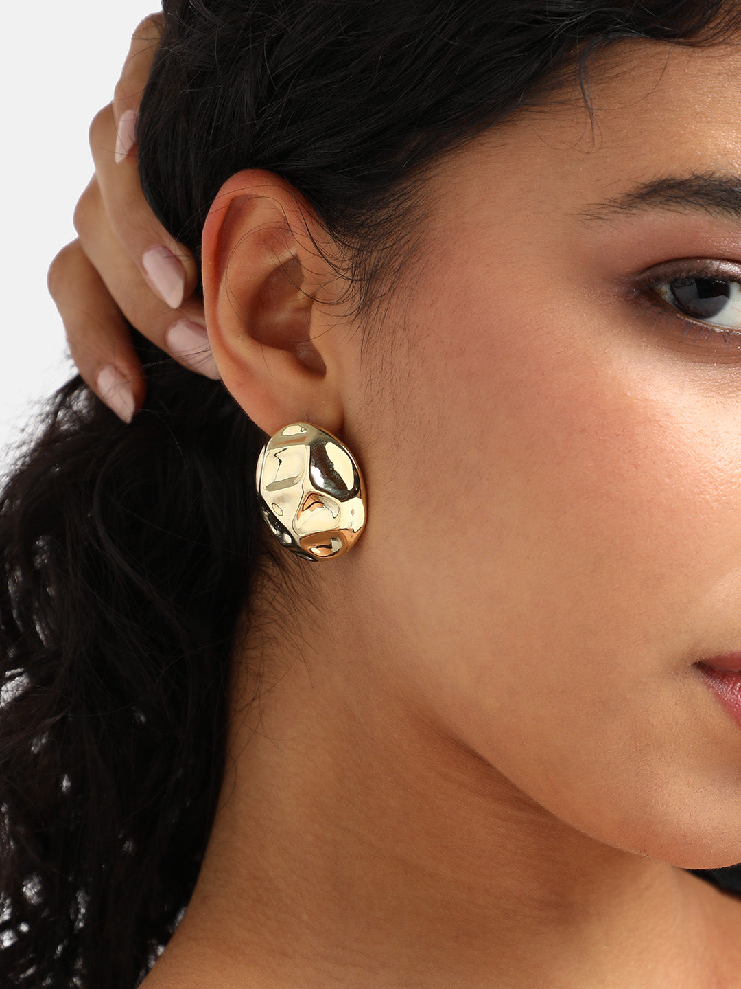 Gold-Plated Contemporary Studs Earrings