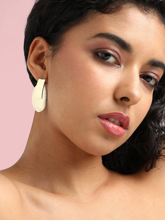 Gold-Plated Geometric-Shaped Drop Earrings