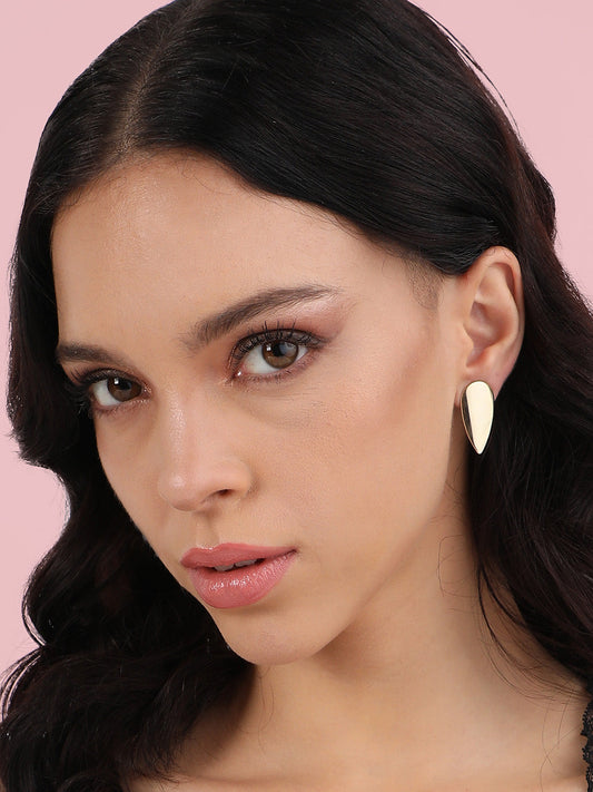 Gold-Plated Contemporary Stud Earrings