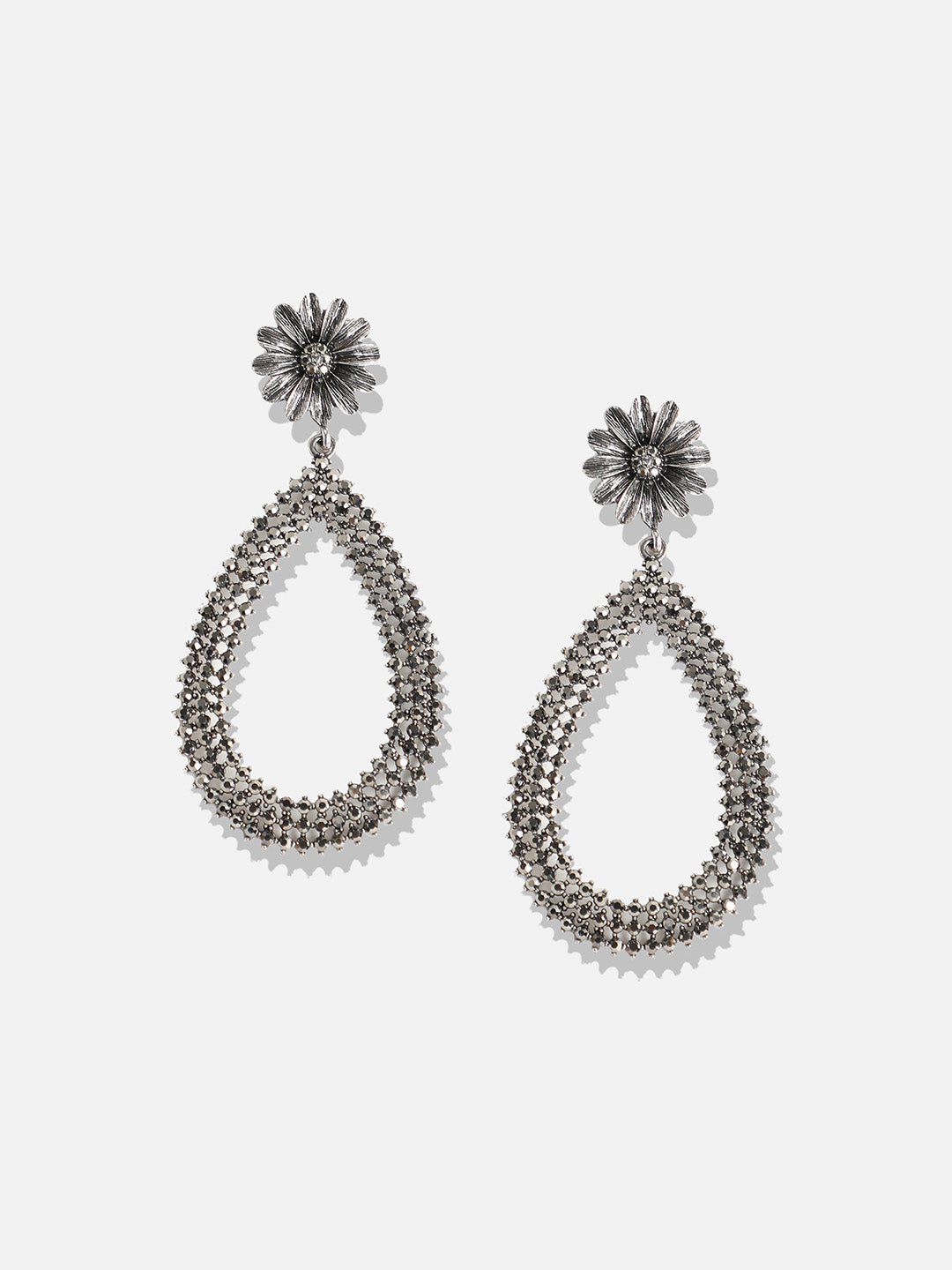 Silver-Plated Artificial Stones Contemporary Drop Earrings