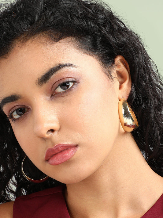Gold-Plated Contemporary Hoop Earrings
