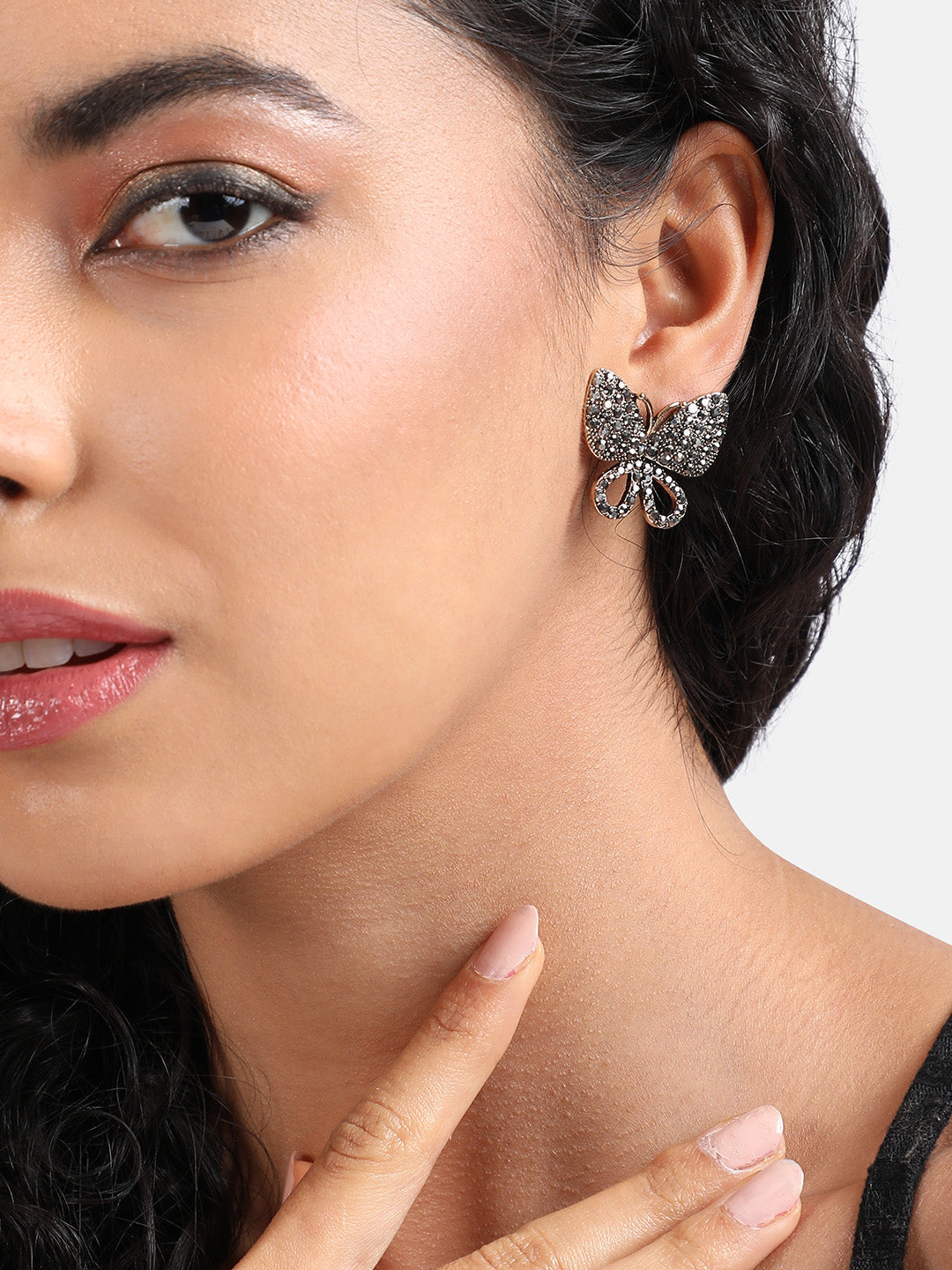 Silver-Plated Contemporary Studs Earrings