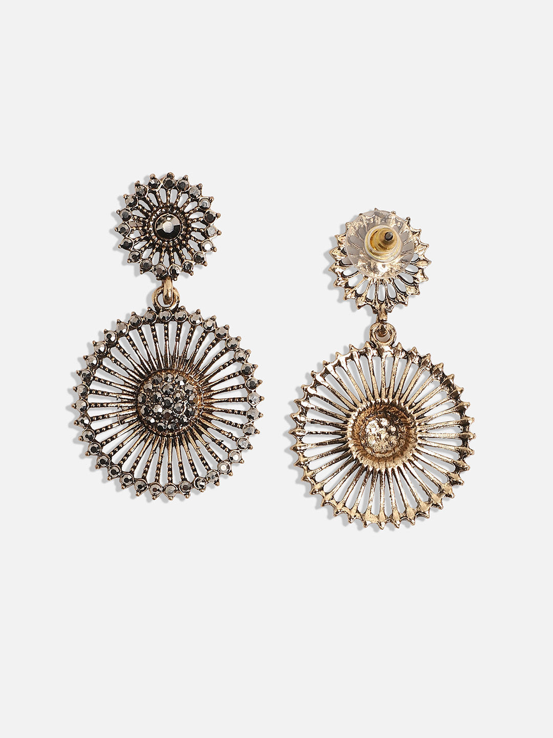 Gold Plated Contemporary Drop Earrings