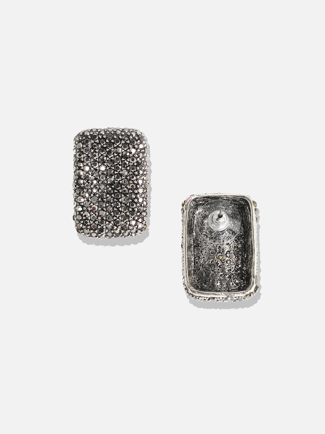 Silver-Plated Contemporary Stud Earrings