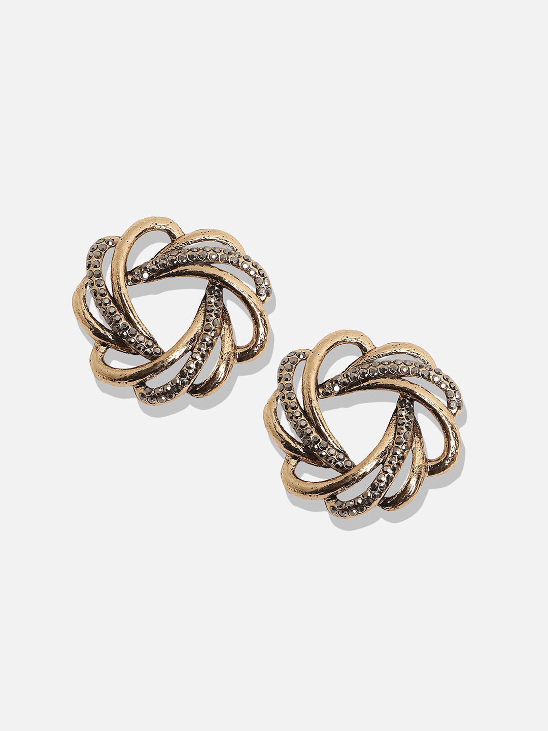 Gold-Plated Contemporary Studs Earrings