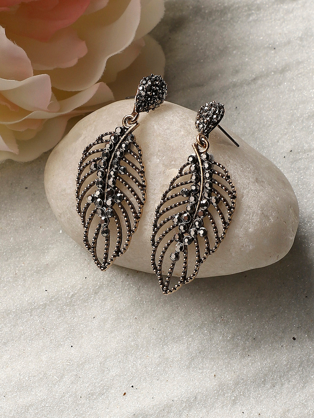 Silver-Plated Contemporary Drop Earrings