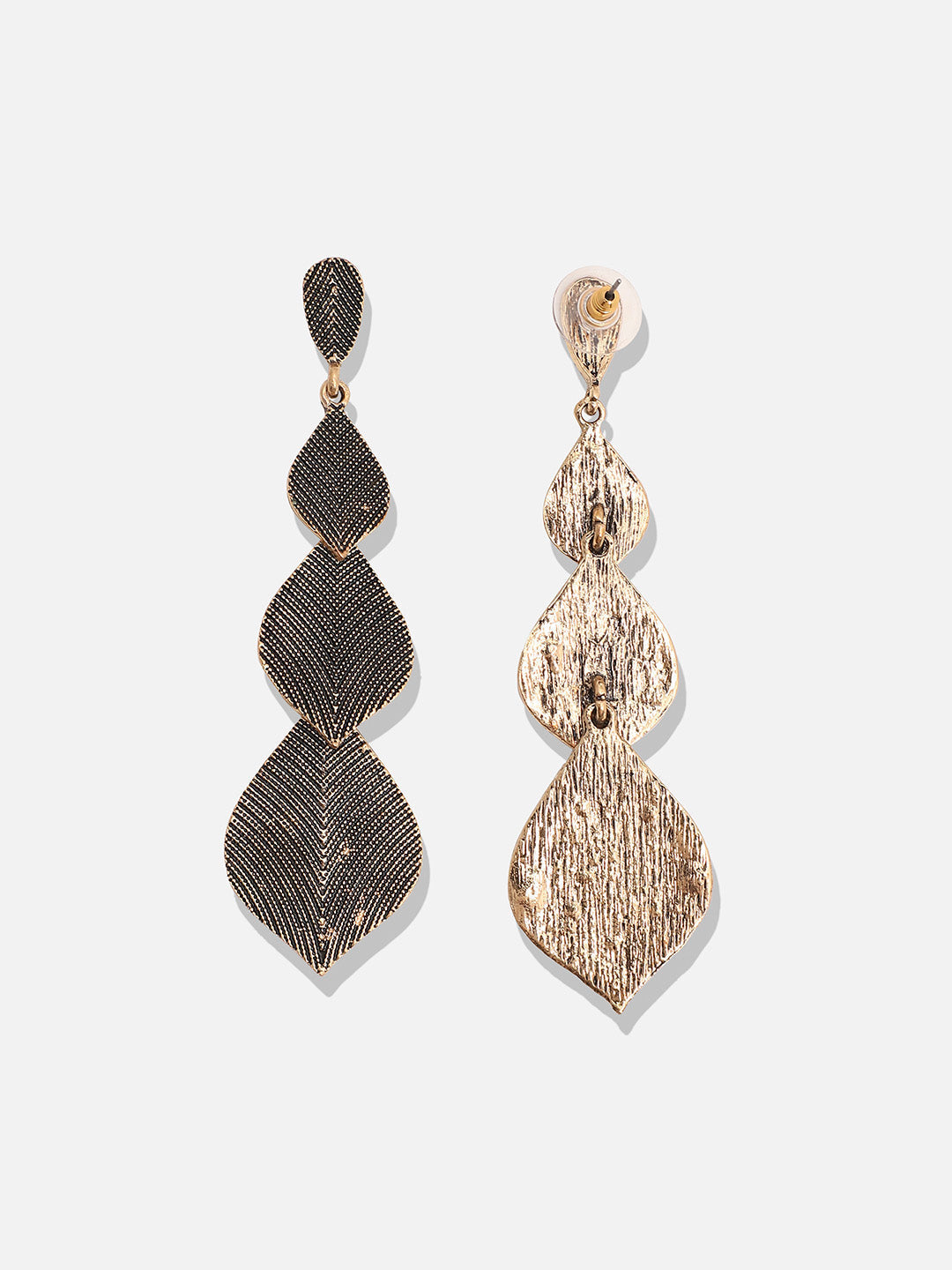 Gold-Plated Contemporary Drop Earrings