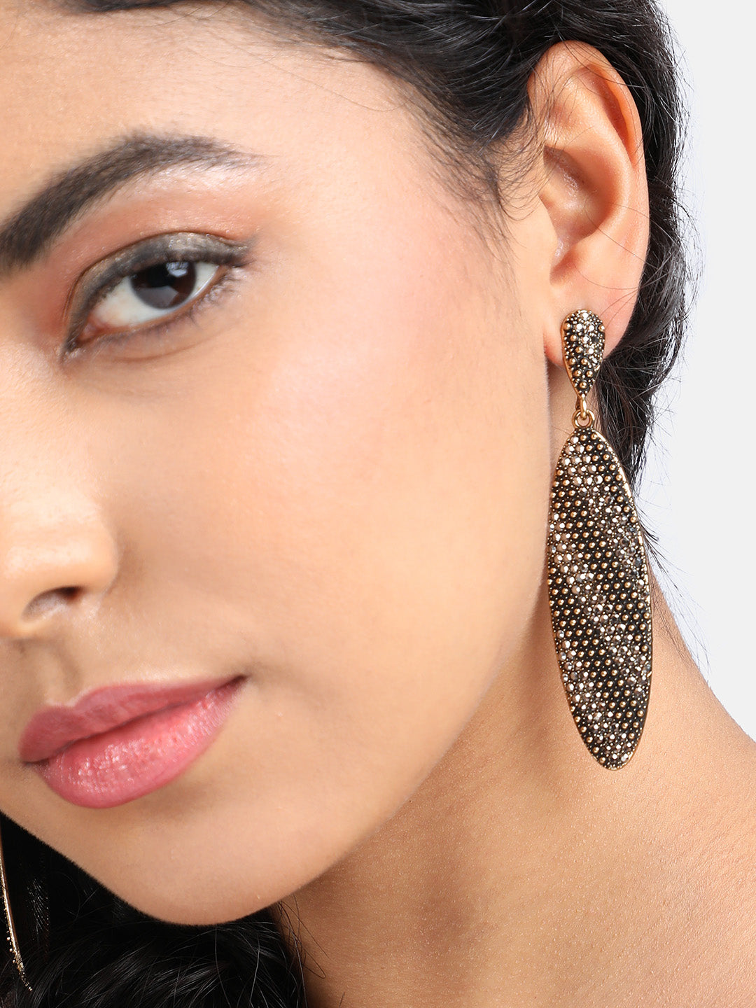 Gold-Plated Contemporary Drop Earrings
