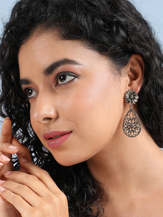 Gold-Plated Contemporary Drop Earrings