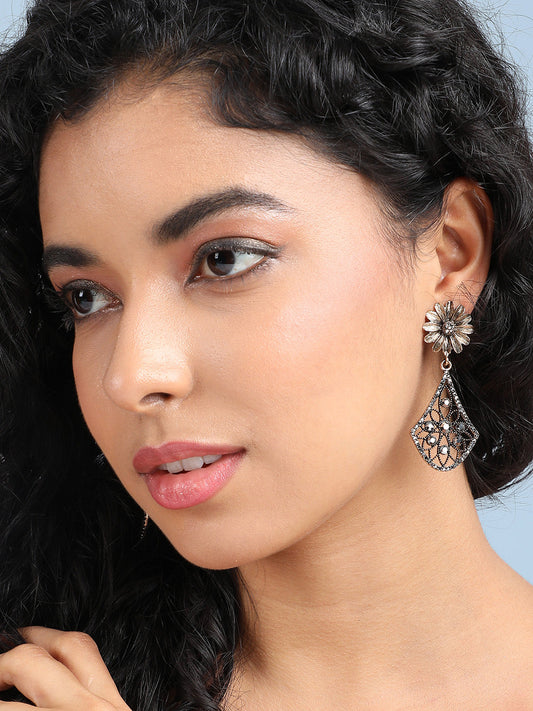 Gold-Plated Contemporary Drop Earrings