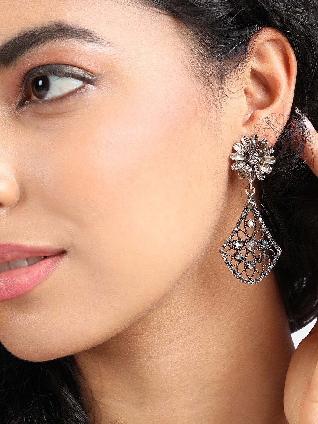Gold-Plated Contemporary Drop Earrings