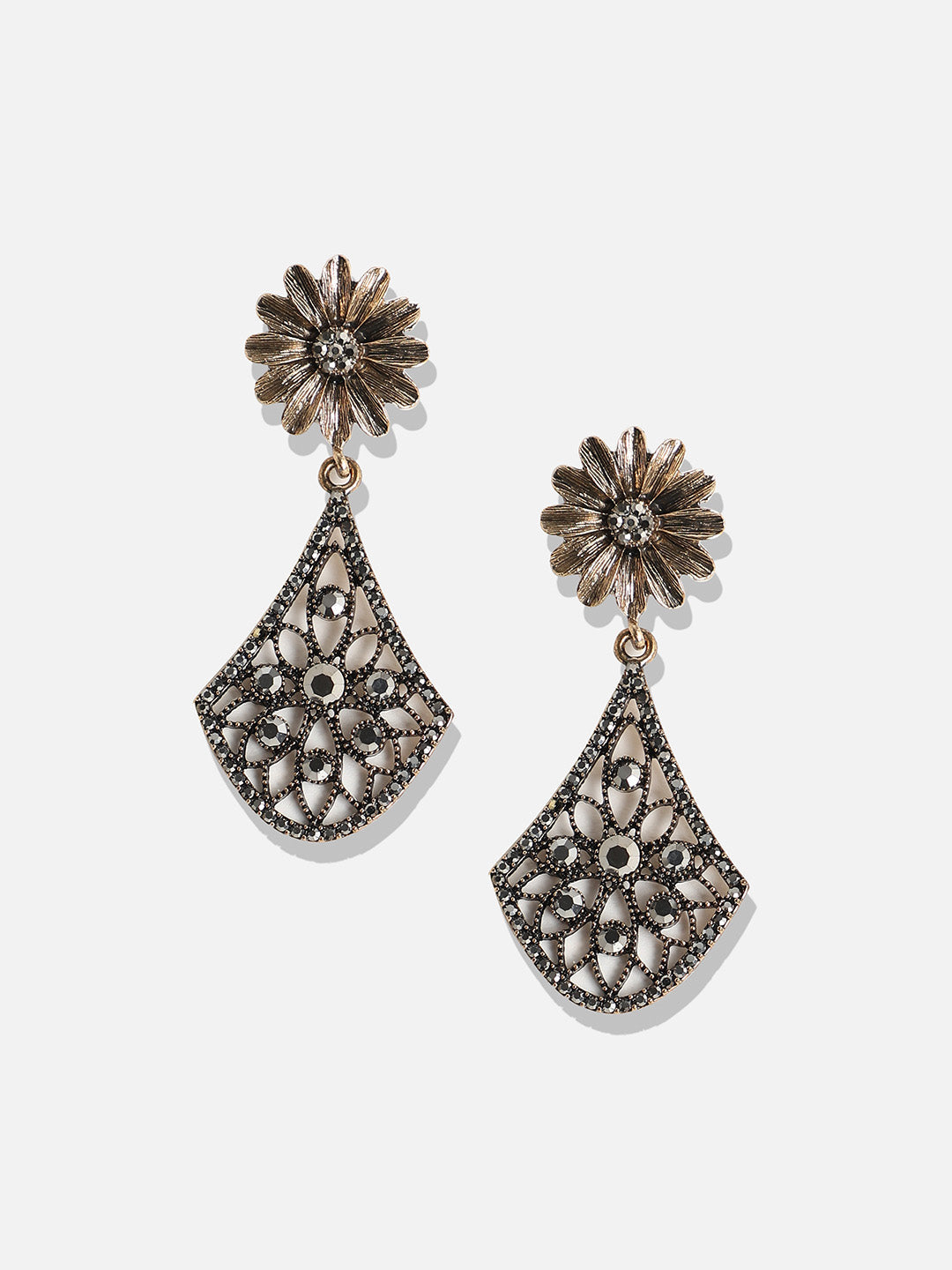 Gold-Plated Contemporary Drop Earrings
