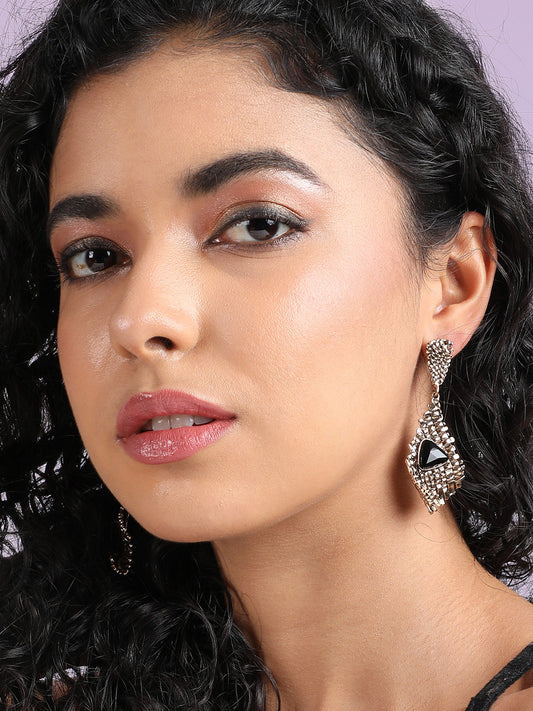 Gold-Plated Contemporary Drop Earrings