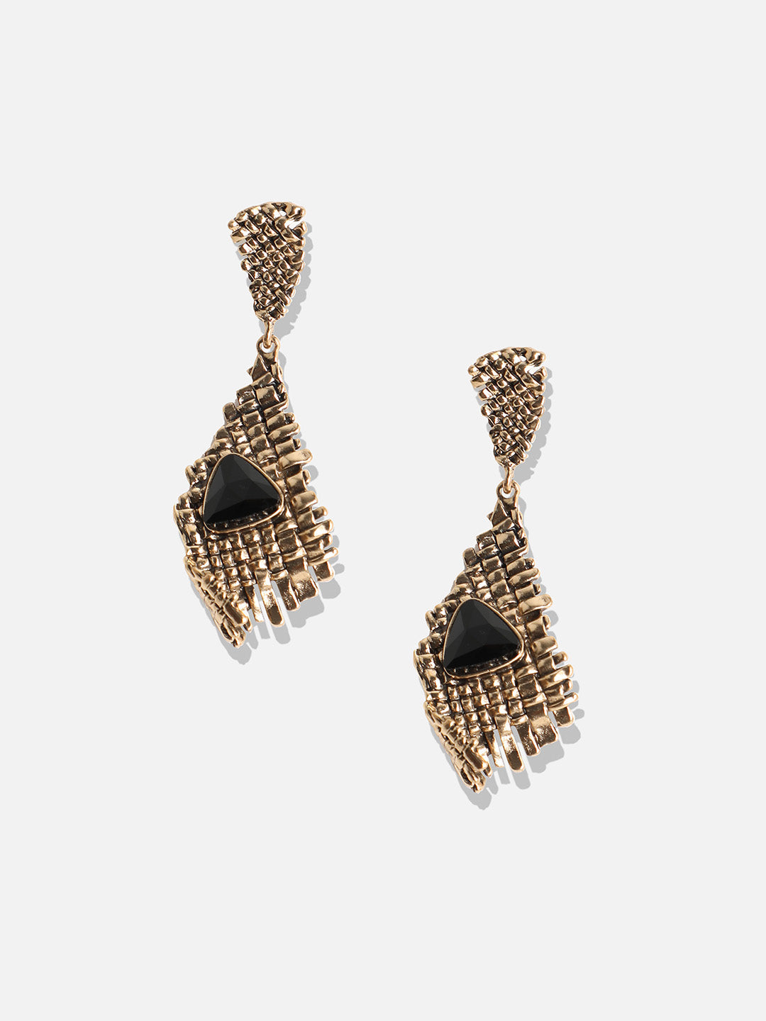 Gold-Plated Contemporary Drop Earrings